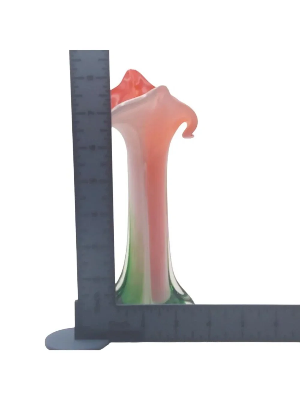 Calla Lily Art Glass Vase Floral Jack In The Pulpit Hand Blown Murano Style Vtg
